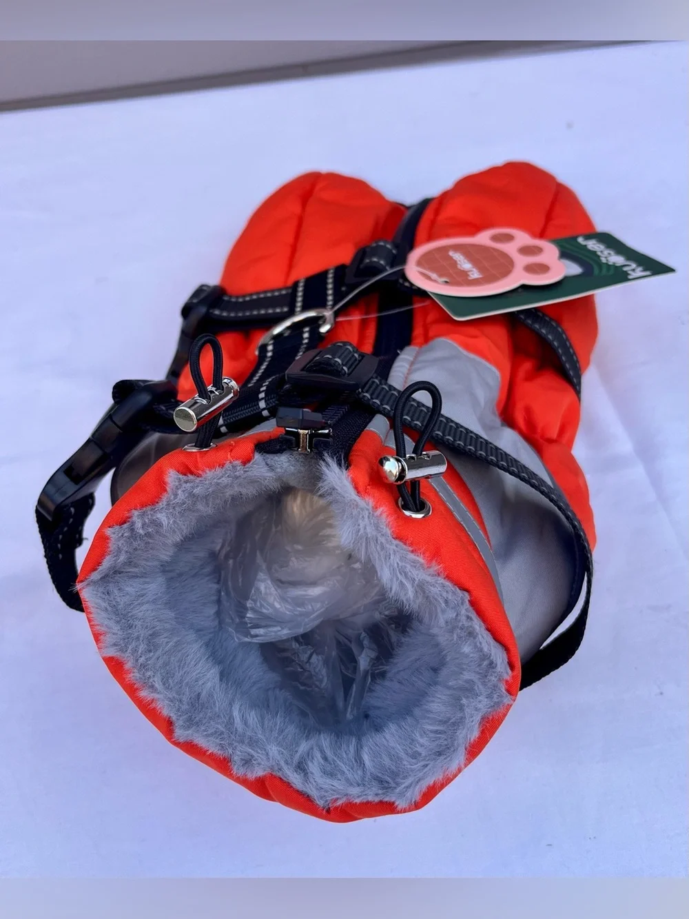 Kuoser Waterproof Dog Coat, Warm Reversible Dog Jacket with Leash Hole Soft Cozy